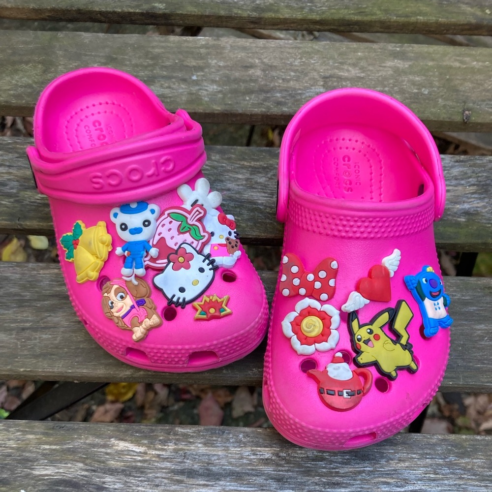Barbie Pink Crocs With Jibblets size 9C Toddlers
